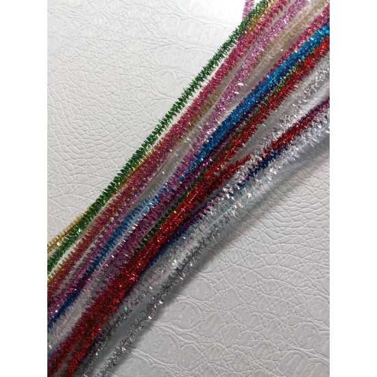 Проволока синельная  металлик 30 см микс, цена за 20 шт